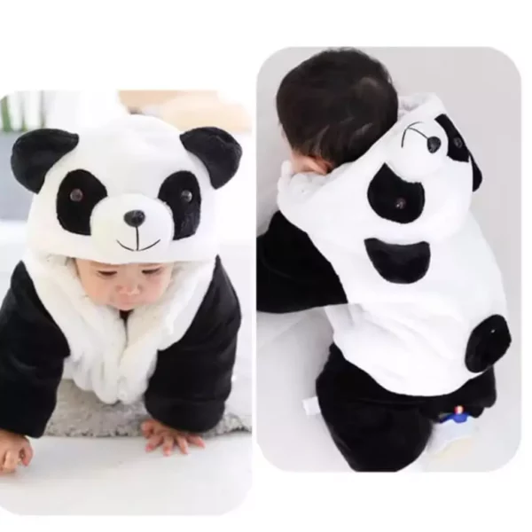 Baby Winter Jumpsuit With Hood Warm Romper Outfit - Panda Dress