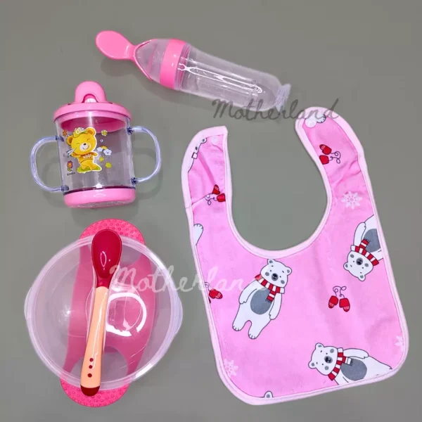 Motherland Customized Feeding Set Package – 4 pcs (Pink)