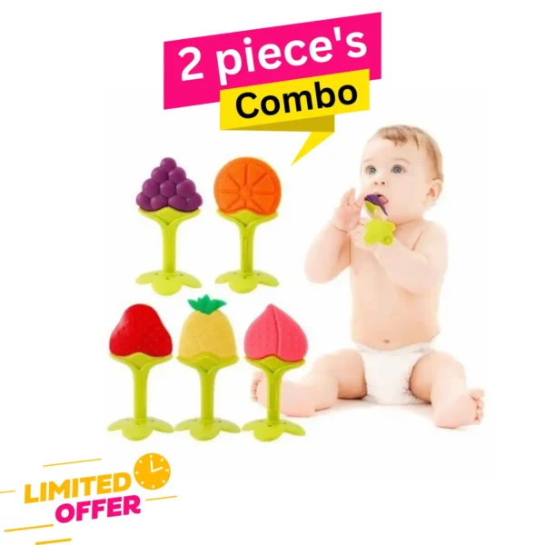Baby Silicone Fruit Shape Teether - 2 pic Combo