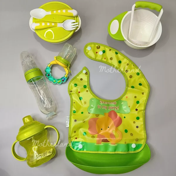 Motherland Customized Feeding Set Package – 6 pcs (Green)