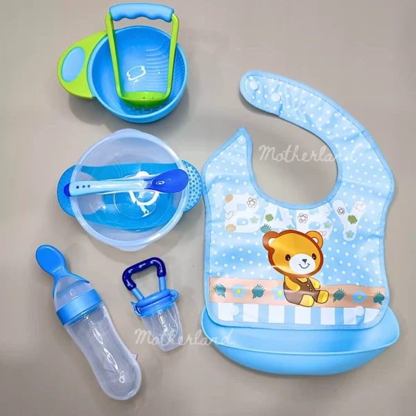 Motherland Customized Feeding Set Package - 5 pcs (Blue)