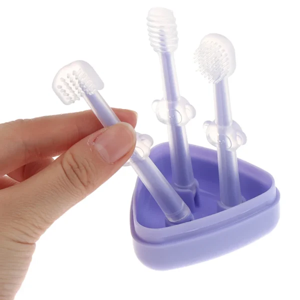 Silicone Tongue Cleanser Tooth brush for 0m+ baby, 3pcs box