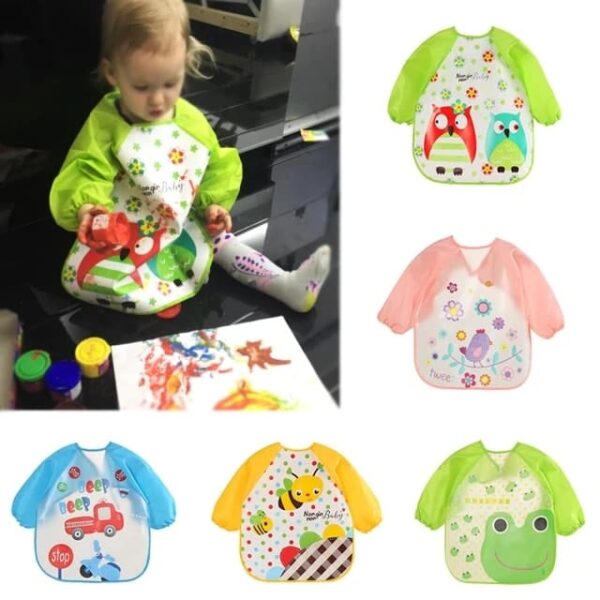 Waterproof Full Sleeve Apron Baby Dining Bibs