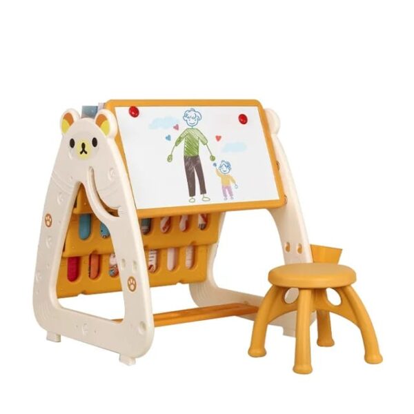 Multifunctional baby Table & bookshelf with drawing board.