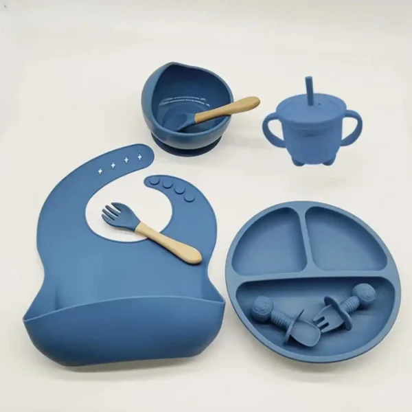 Full Silicon Baby Feeding Set -8 pcs