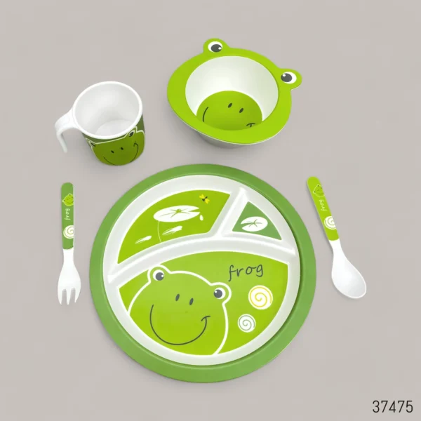 Bamboo Fibre Cartoon Baby Feeding Set - 5Pcs