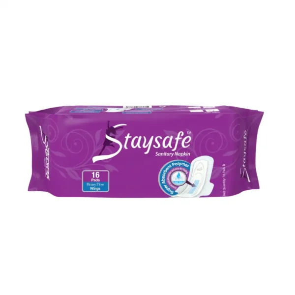 Staysafe Sanitary Napkin (Heavy Flow Wings)- 16 Pads