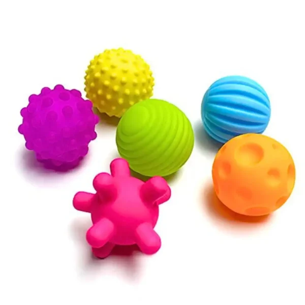 Multi Sensory Rubber Ball Toy - 6 pcs Set