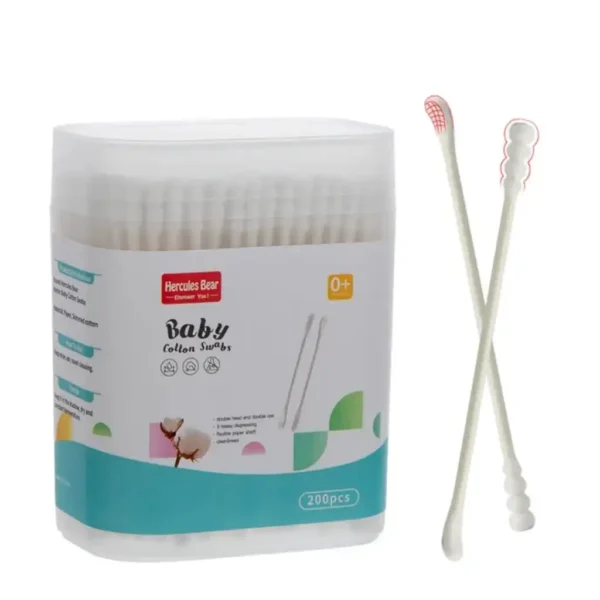 Hercules Bear Baby Cotton Swabs Mini Buds - 200 pcs
